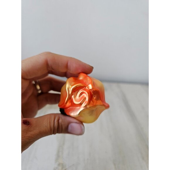 old world owc Clip Rose Orange glass Xmas tree vintage - Picture 7 of 8